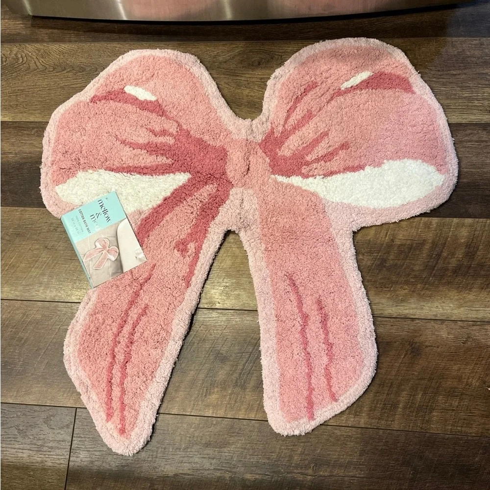 Pink Bow Bath Mat
